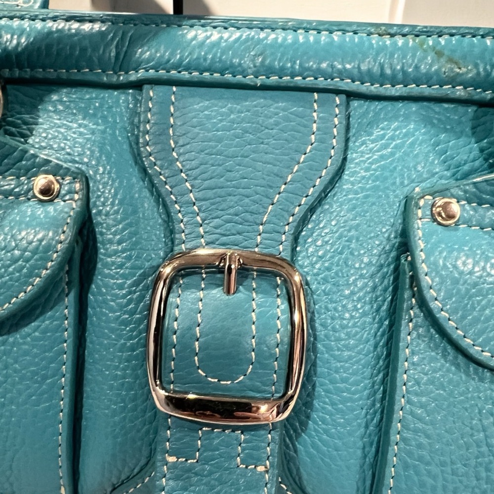 Vintage Tignanello Teal Leather Handbag - Picture 2 of 10